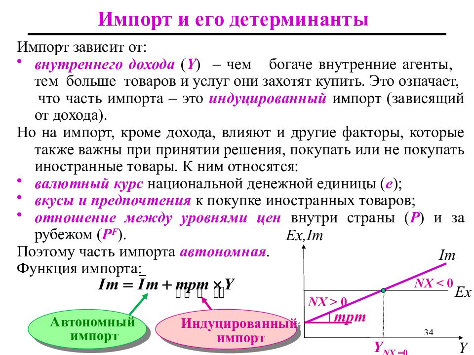 Импортировать это. Функция импорта. Автономная и индуцированная часть импорта.. От чего зависит импорт. Зависимость от импорта.