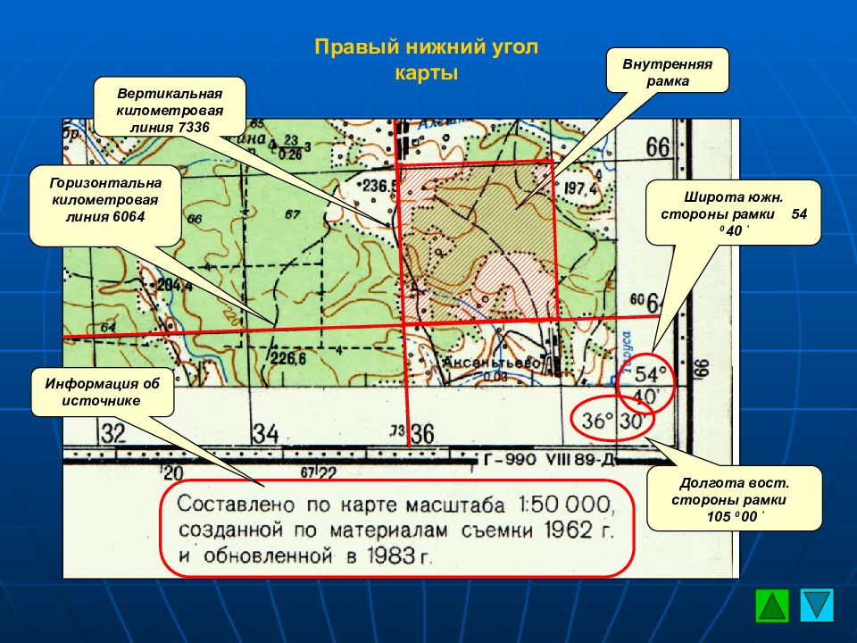 Какая из точек на плане расположена южнее