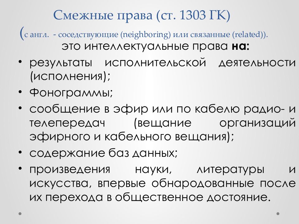 Авторское право и смежные права презентация