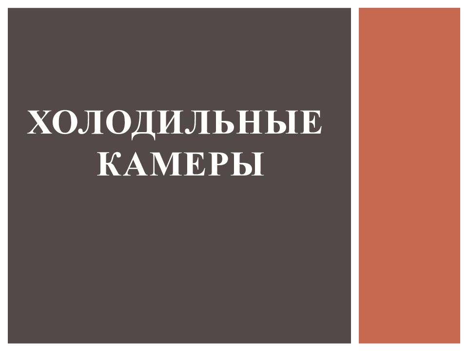 ХОЛОДИЛЬНЫЕ КАМЕРЫ