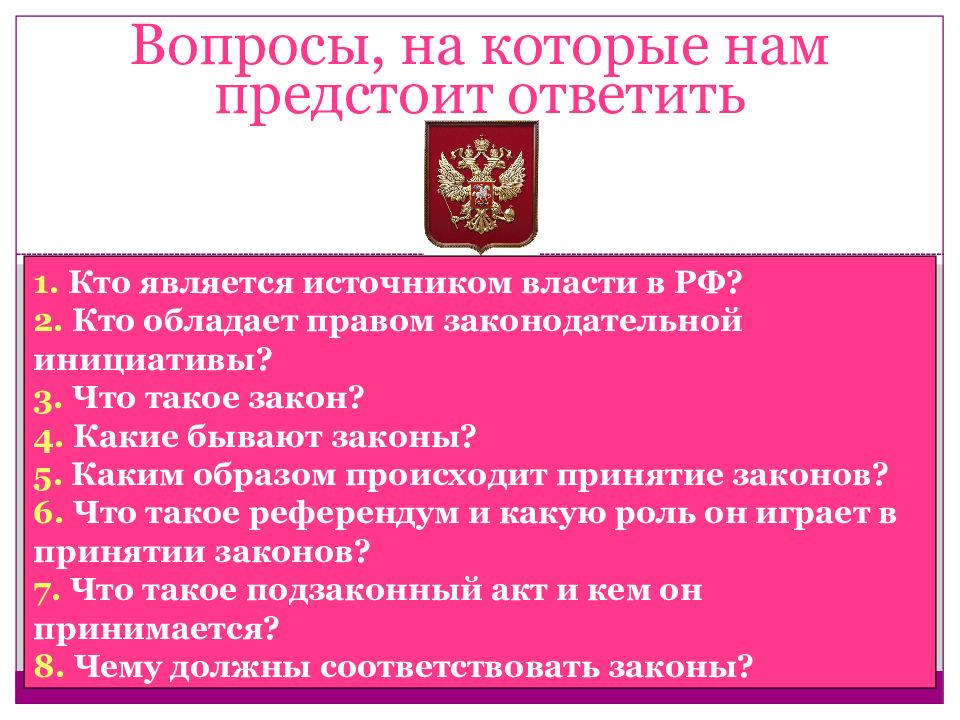 Право принятия законов в рф обладает