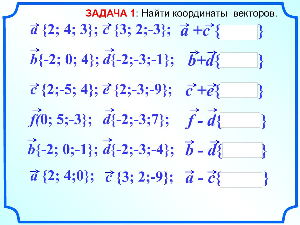 Простейшие координаты