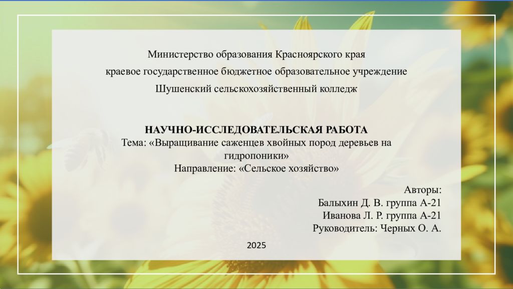 Министерство образования Красноярского края краевое государственное бюджетное
