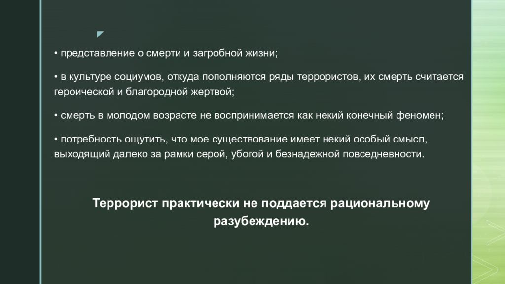 Психологический портрет террориста. Террорист смертник психологический портрет. Представления о смерти. Психологический портрет террориста пример.