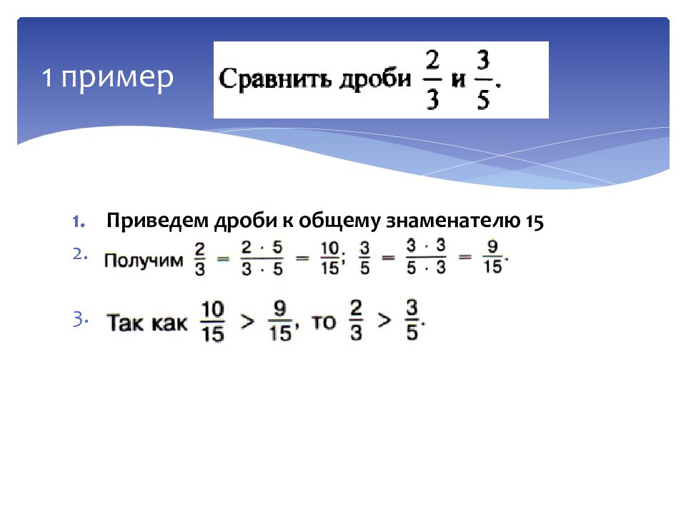 Наименьший общий знаменатель дробей 3 5