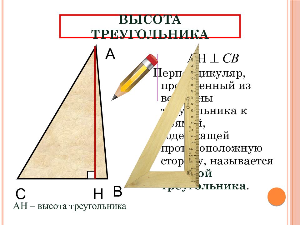 Медиана биссектриса высота презентация