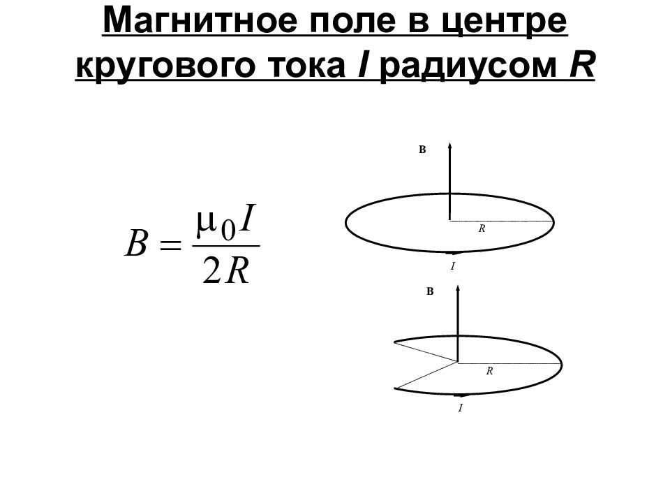 Центр кругового тока. Магнитная индукция поля кругового тока. Магнитная индукция поля в центре кругового проводника. Индукция в центре кругового тока. Магнитное поле кругового проводника.