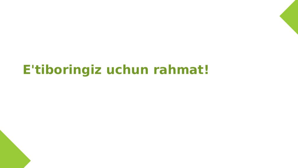 E'tiboringiz uchun rahmat!