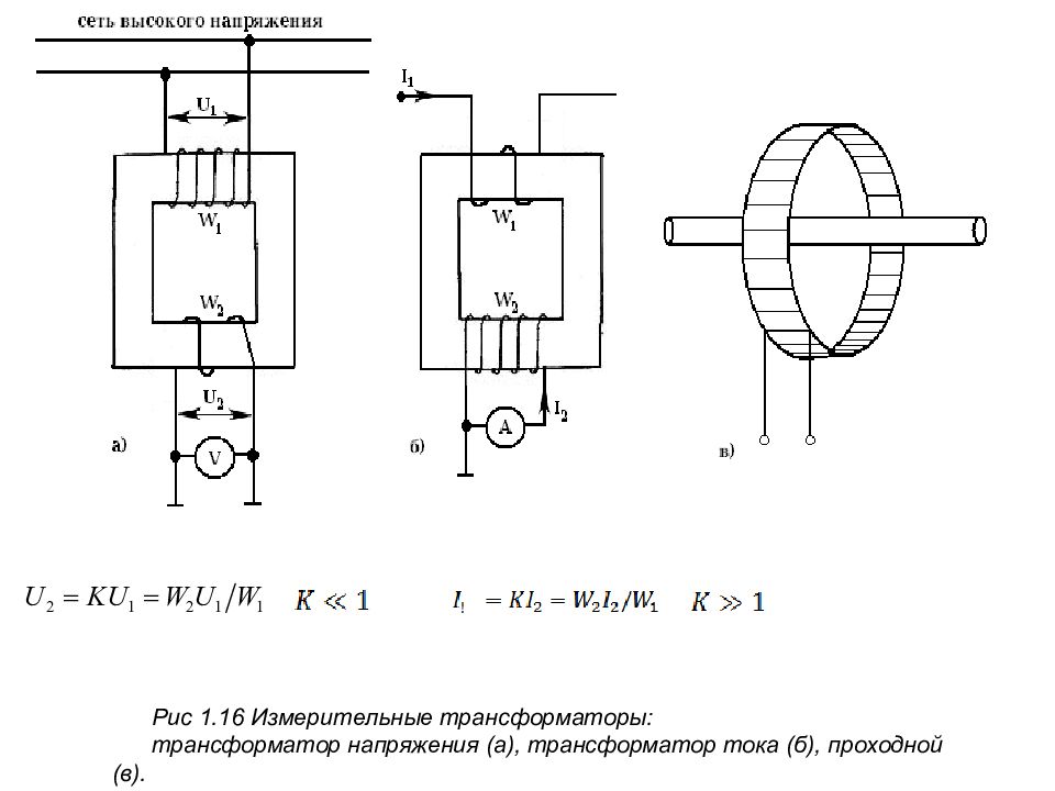 Напряжение на обмотке в трансформатор тока