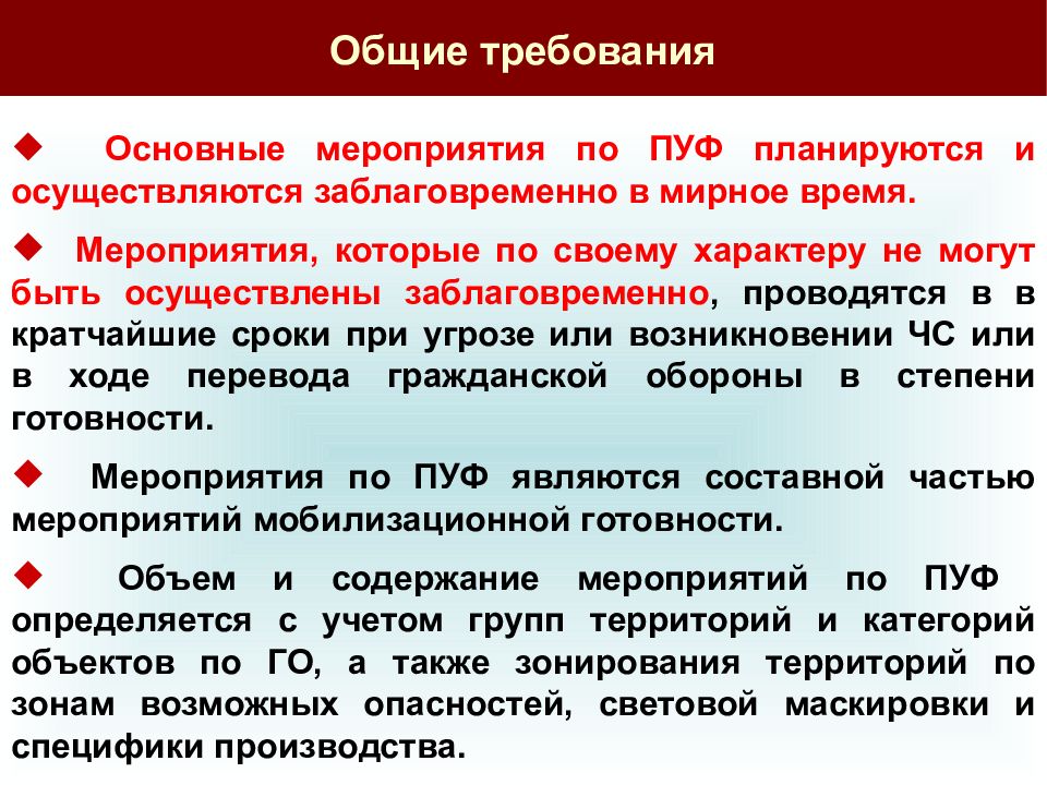 Документы по управлению мероприятиями по пуф предприятия