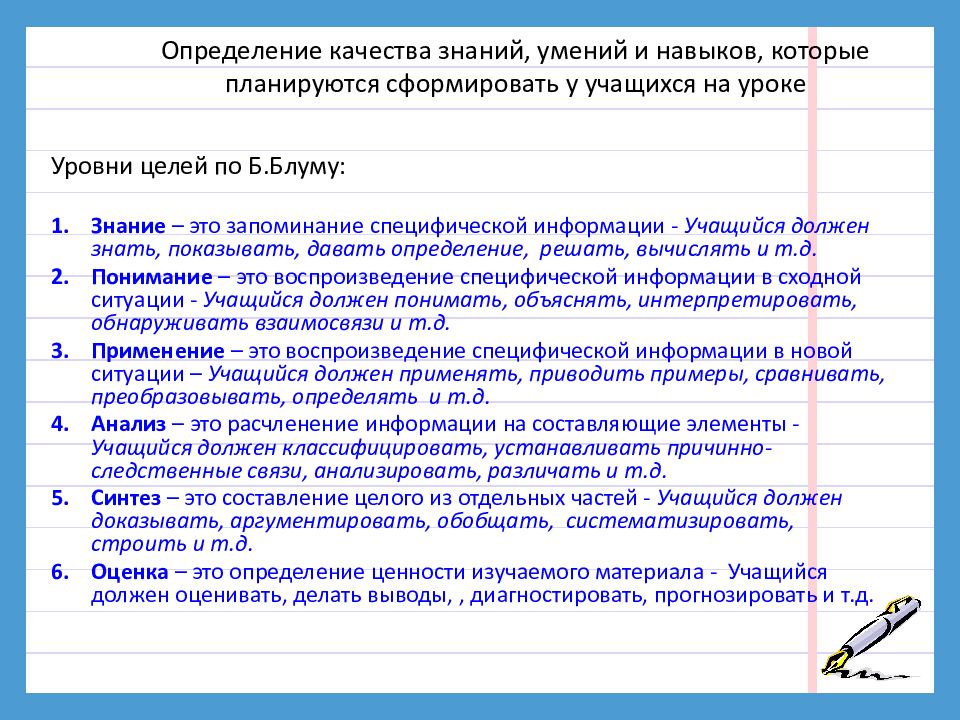 Требования к уроку презентация