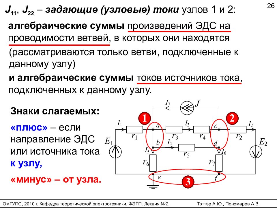 Сколько узловых и контурных уравнений надо составить для определения неизвестных токов в этой схеме