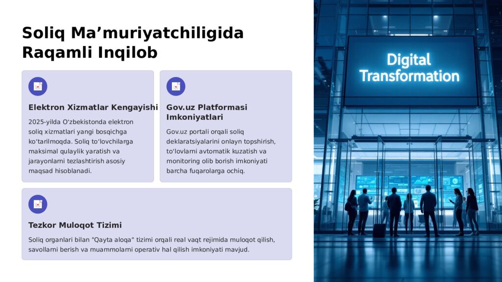 Elektron Hukumat Platformalari orqali Soliq Maʼmuriyatchiligini