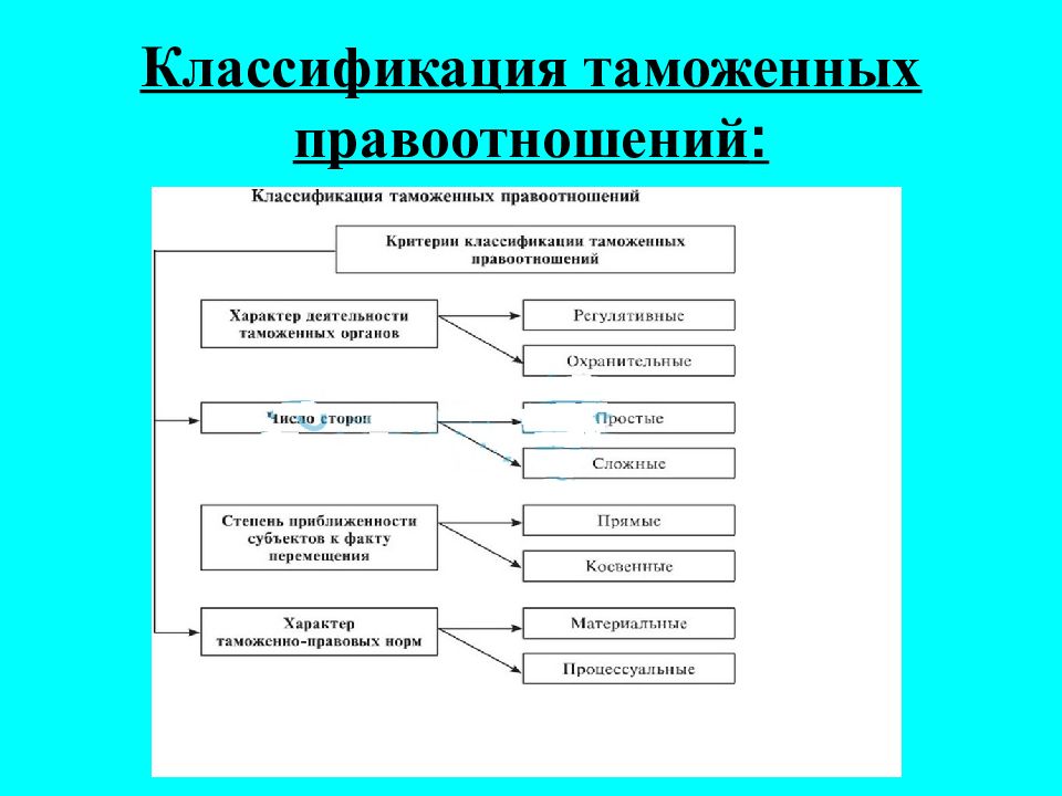 Классификация таможен. Классификация таможенных правоотношений. Структура таможенных правоотношений. Виды участники таможенных правоотношений. Примеры таможенных правоотношений.