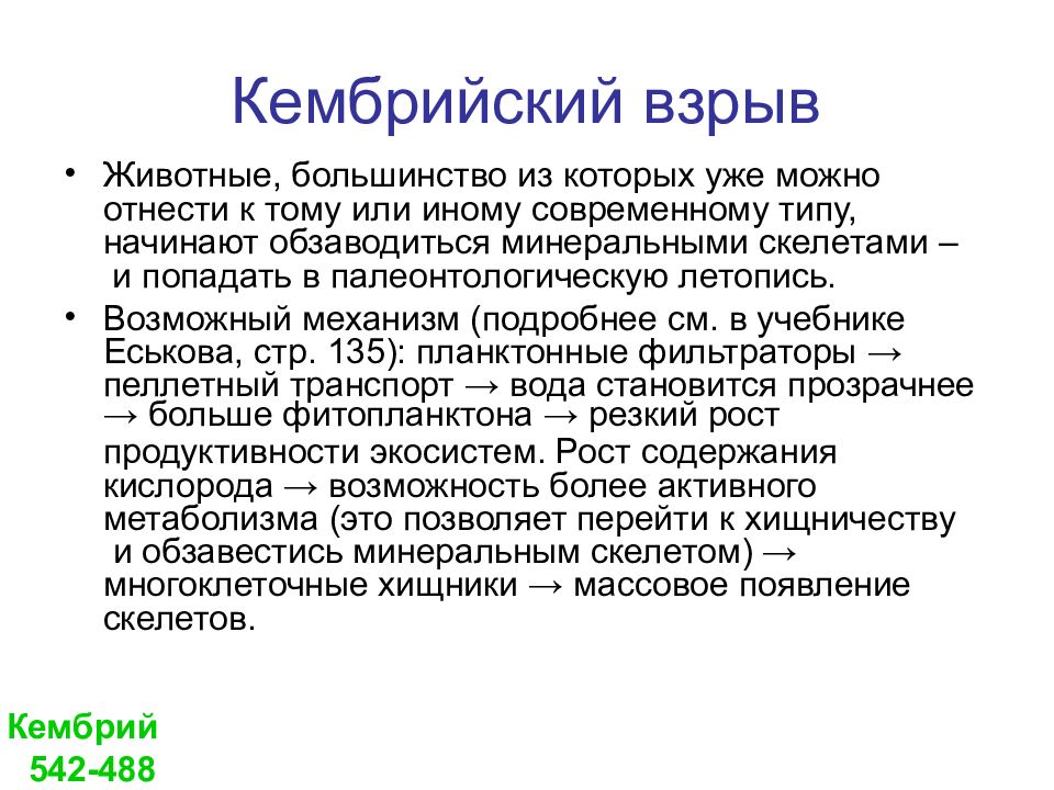 Кембрийский взрыв эволюции презентации