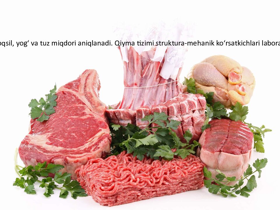 Go‘sht mahsulotlari ishlab chiqarishda qiyma tizimi xossalariga oziqaviy