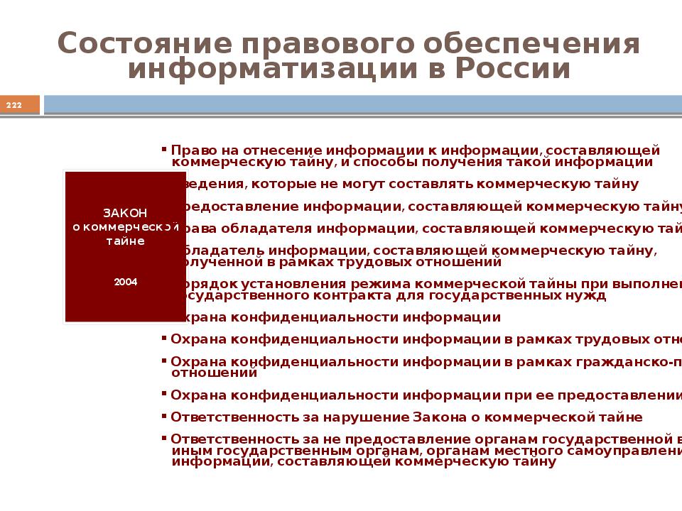 Правовое обеспечен. Правовое обеспечение информатизации. Нарушение конфиденциальности информации. Правовое обеспечение информационной деятельности. Нарушение конфиденциальности информации закон.