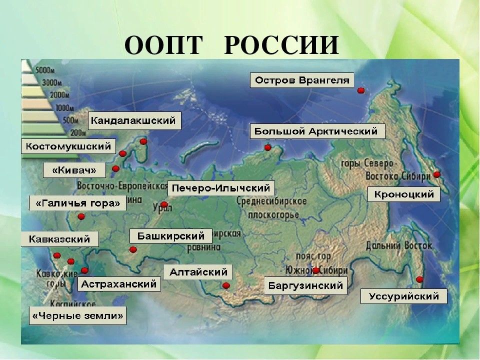 Карта россии объекты всемирного природного наследия охраняемые территории