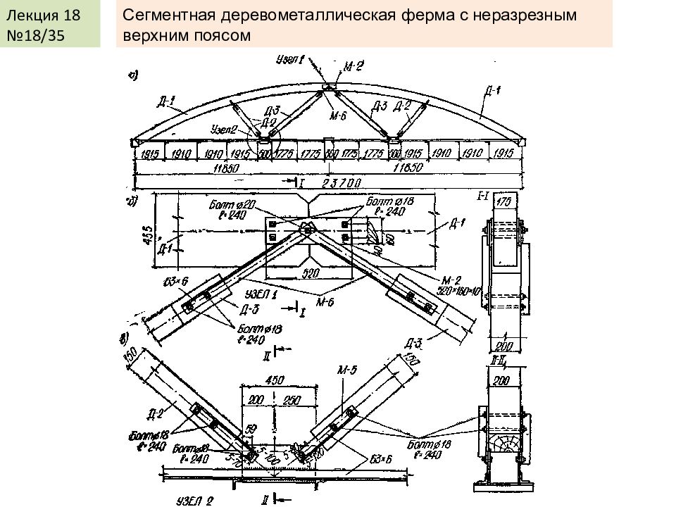 Ферма описание. Сегментная металлодеревянная ферма. Узел сегментной фермы. Расчетная схема сегментной фермы. Уклон сегментной фермы.