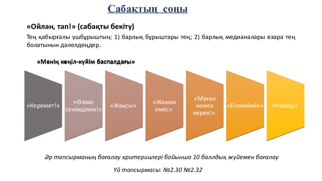 САБАҚТЫҢ ТАҚЫРЫБЫ: Үшбұрыштар теңдігінің ІІ белгісі
