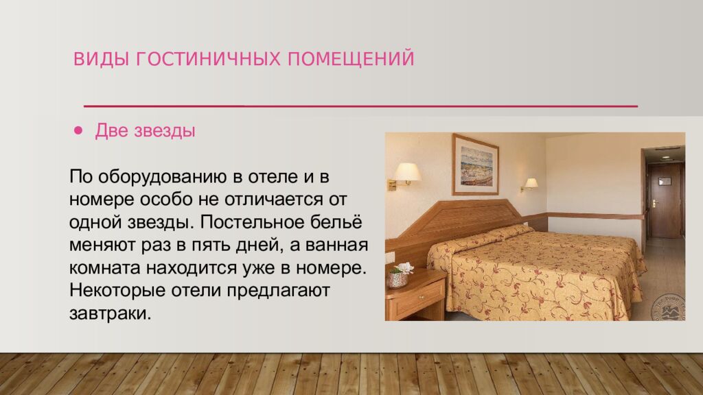 ВИДЫ ГОСТИНИЧНЫХ ПОМЕЩЕНИЙ