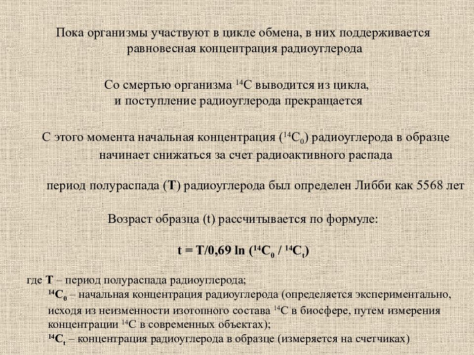 Метод радиоуглеродного анализа презентация