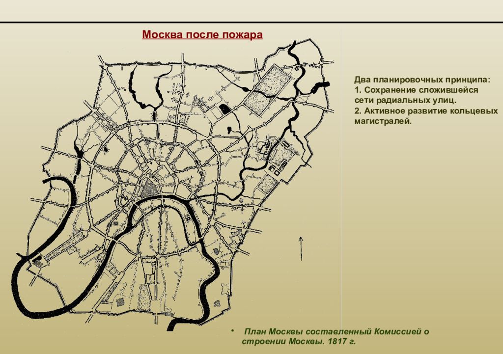 Схема плана москвы. Москва градостроительный план 19 века. Планировка Москвы 19 век. Радиальная структура Москвы. План послепожарной Москвы.