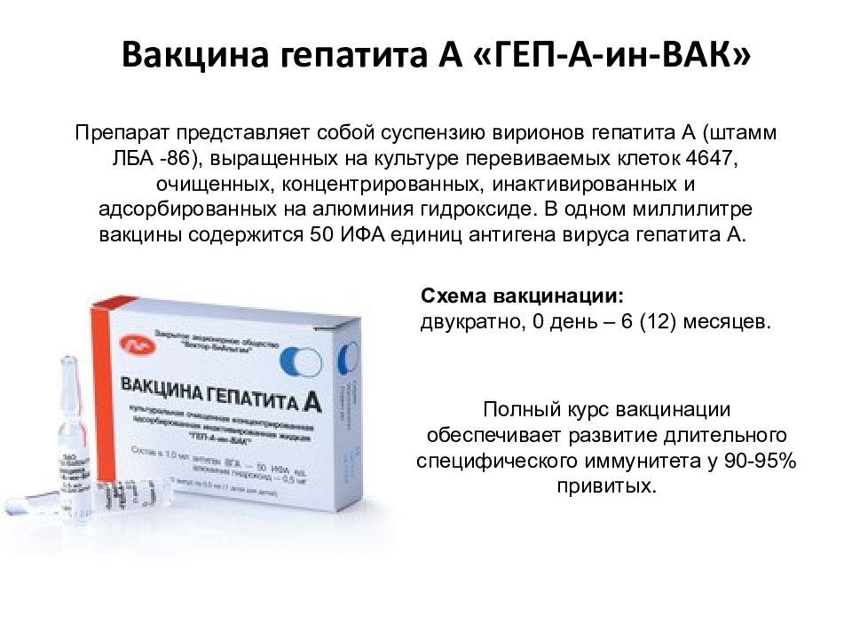 Гепатит а вакцинация схема