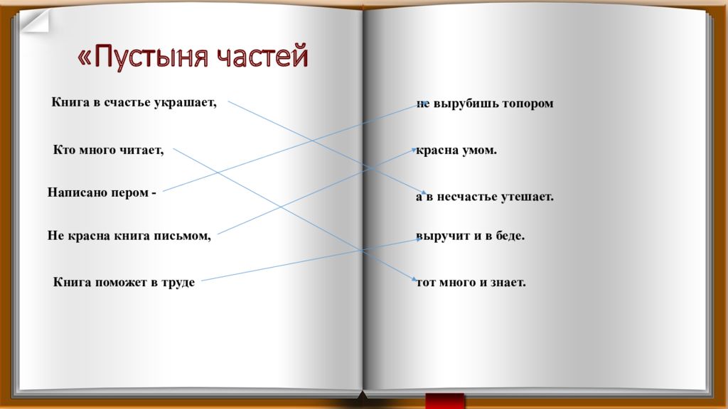 Книга в счастье украшает а в несчастье утешает схема предложения