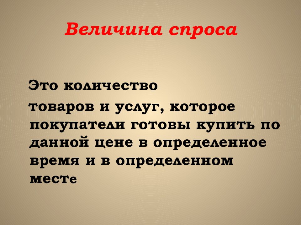 Величина спроса