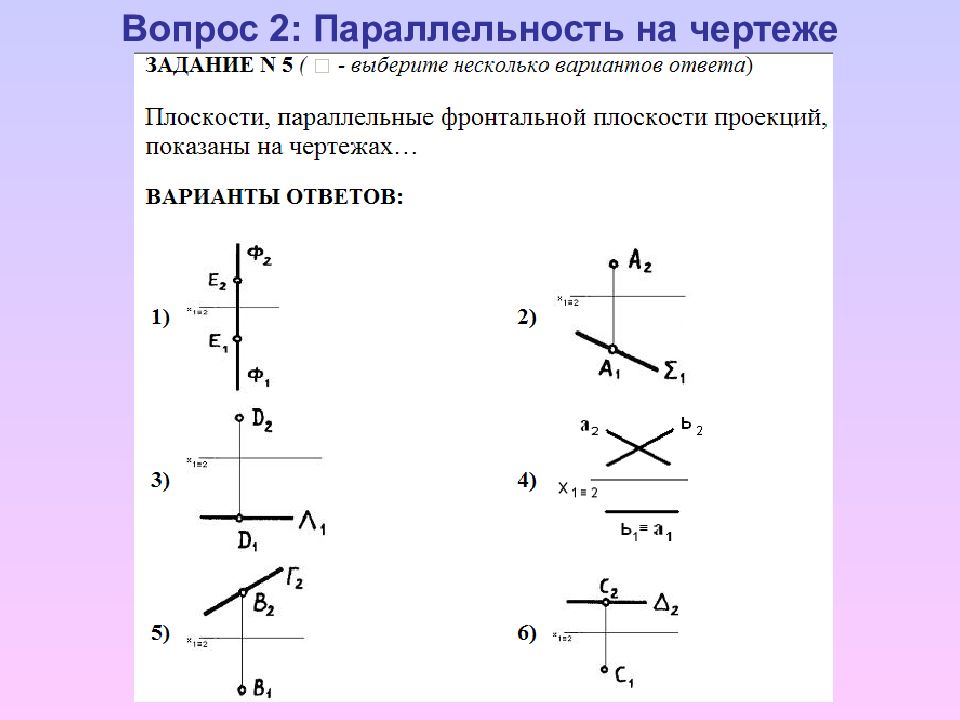 Параллельность в чертеже