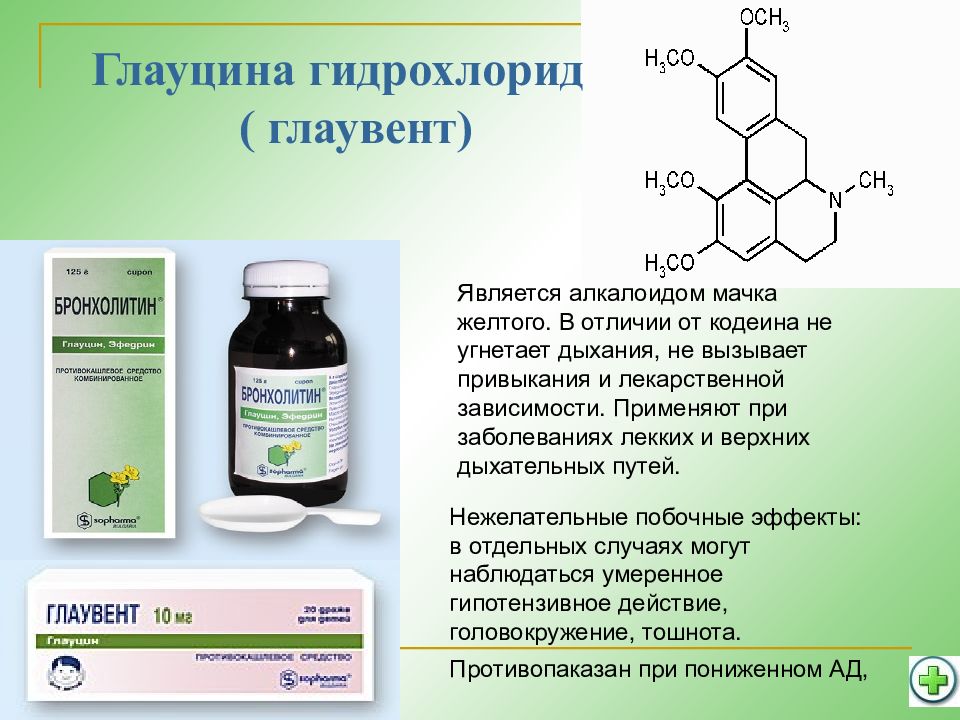 Противокашл вый препарат