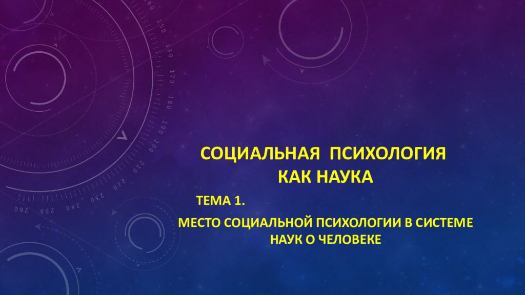СОЦИАЛЬНАЯ ПСИХОЛОГИЯ КАК НАУКА