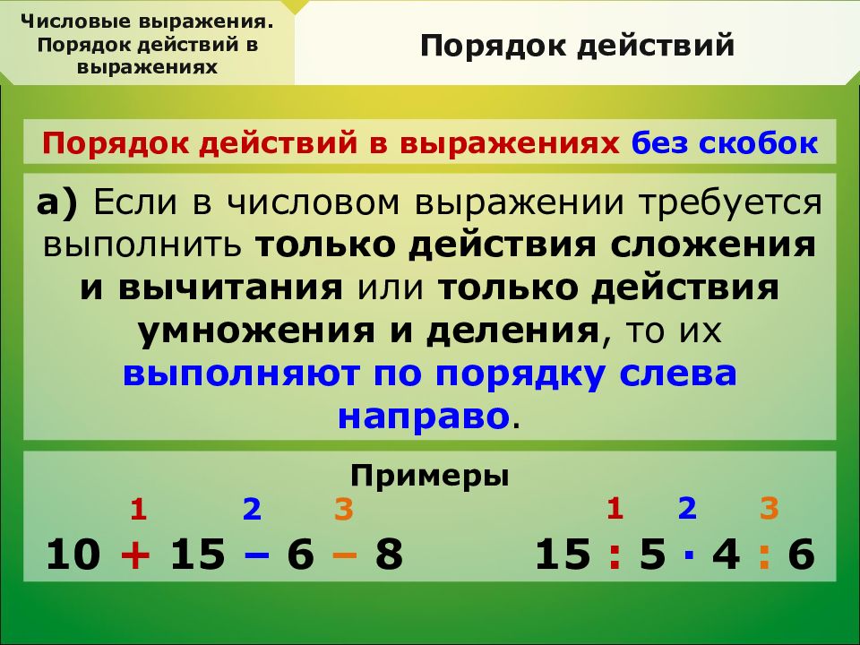 Порядок выполнения действий скобки 2 класс конспект урока и презентация школа россии