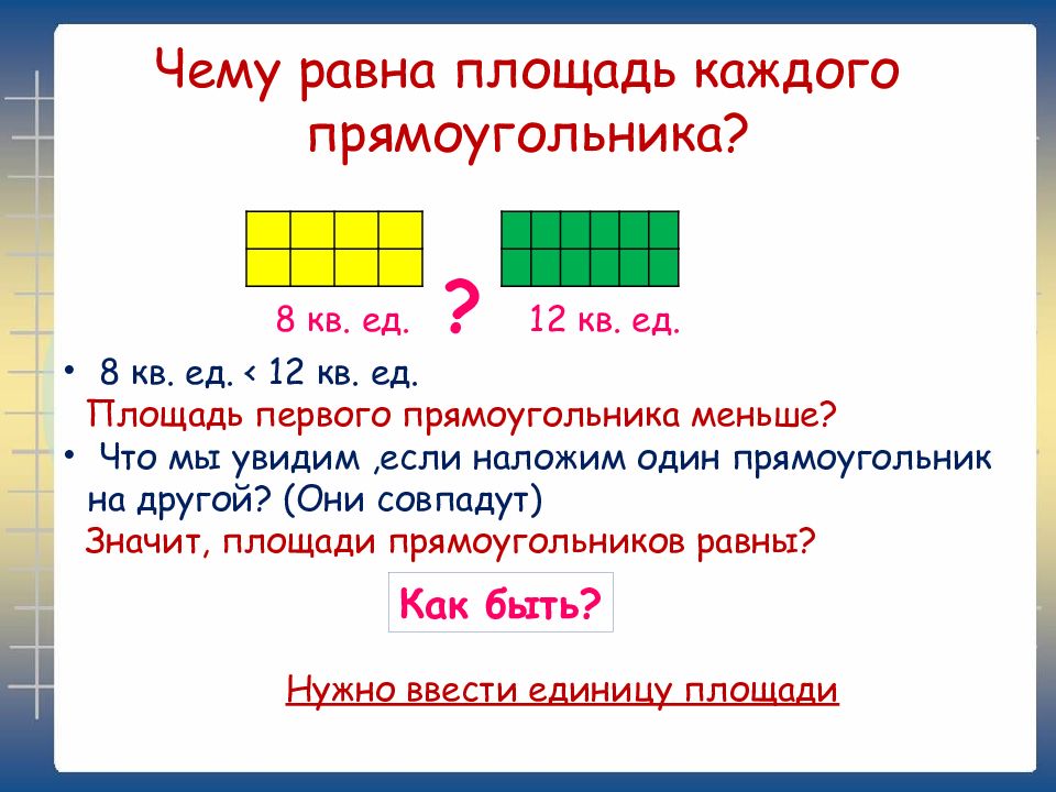 Площадь единицы площади 3 класс школа россии презентация