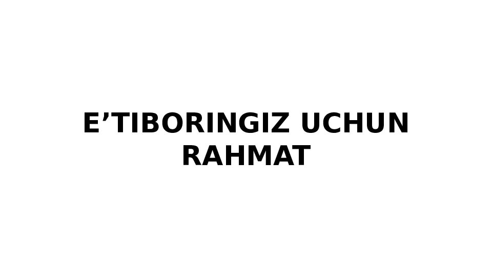 E’TIBORINGIZ UCHUN RAHMAT