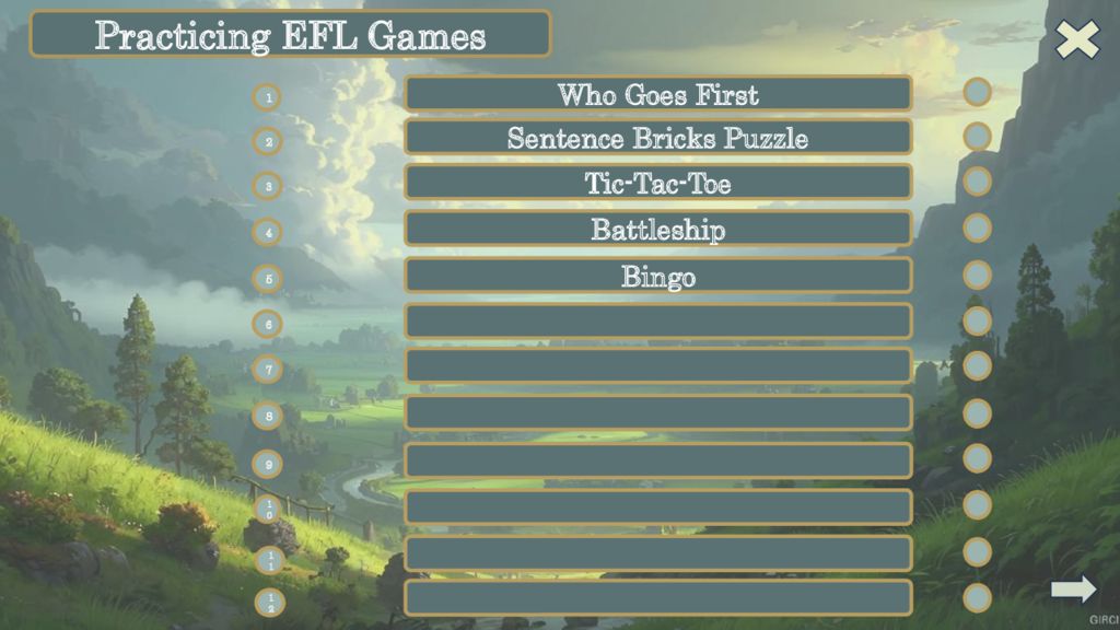 Practicing EFL Games Who Goes First 1 Sentence Bricks