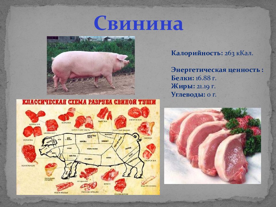 Калорийность свиного жира. Мясо и мясные продукты 7 класс технология презентация. Свинина калорийность. Калорийность частей свинины. Тест по теме мясо и мясные продукты 7 класс.