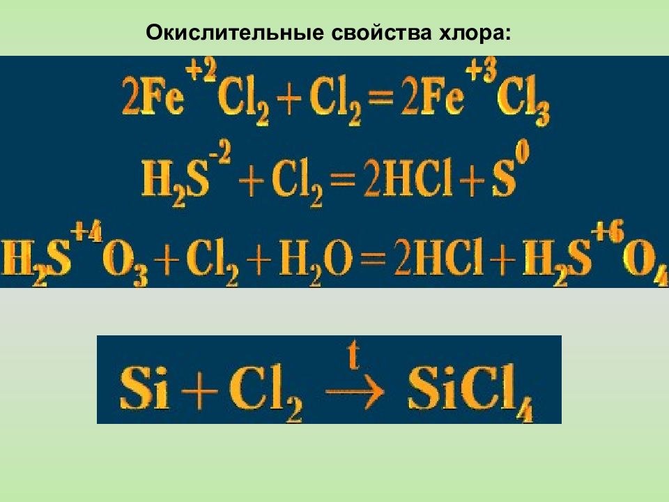 Химические свойства хлора