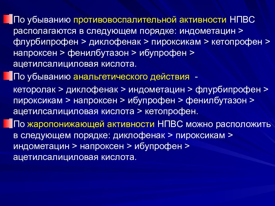 Нестероидные противовоспалительные средства презентация