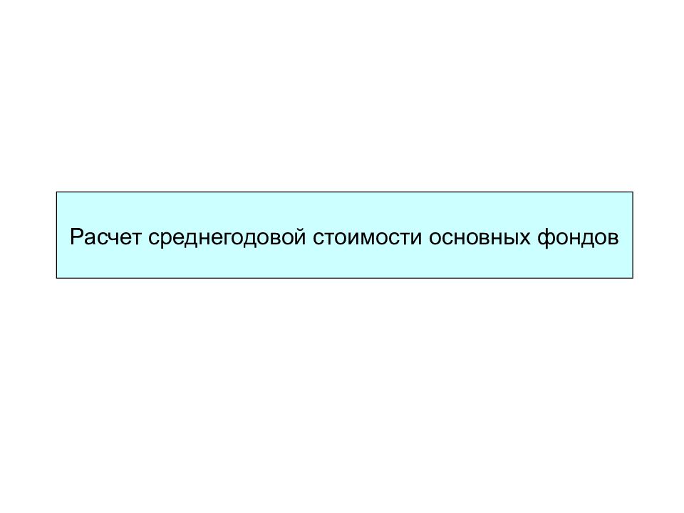 Расчет среднегодовой стоимости основных фондов