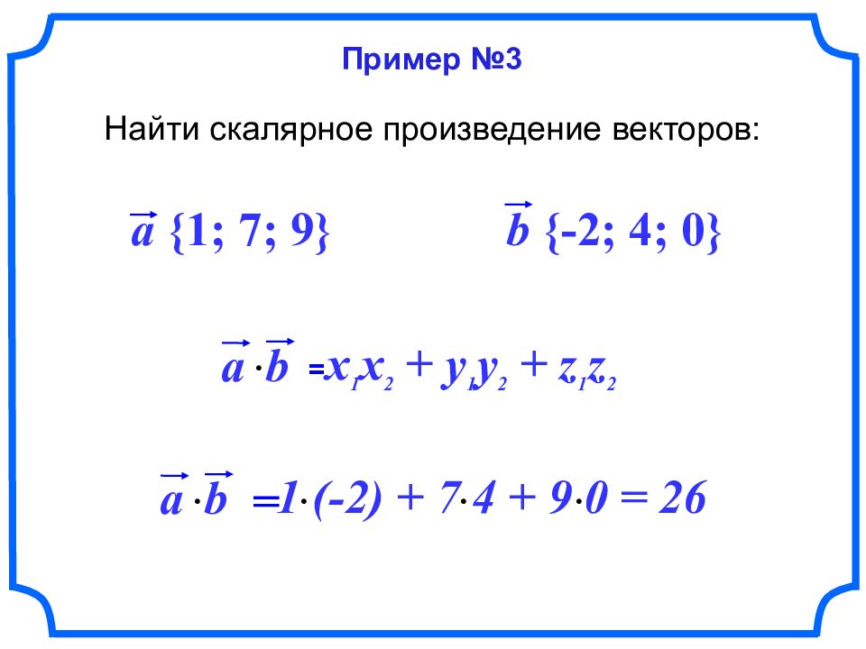 Скалярное произведение векторов рисунок