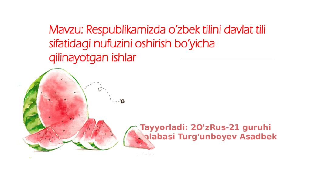 T a yyorladi : 2 O ' z R u s - 2 1 g u r u hi talabasi Turg'unboyev