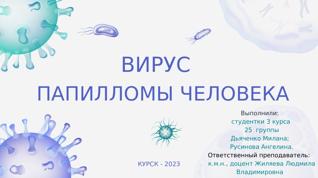 ВИРУС Выполнили: студентки 3 курса 25 группы Дьяченко Милана; Русинова
