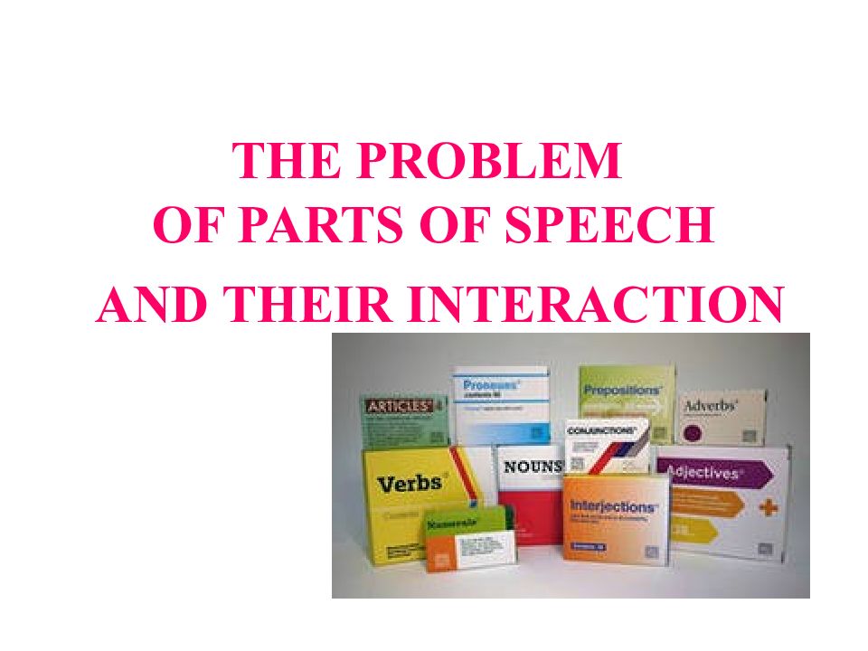 THE PROBLEM OF PARTS OF SPEECH
