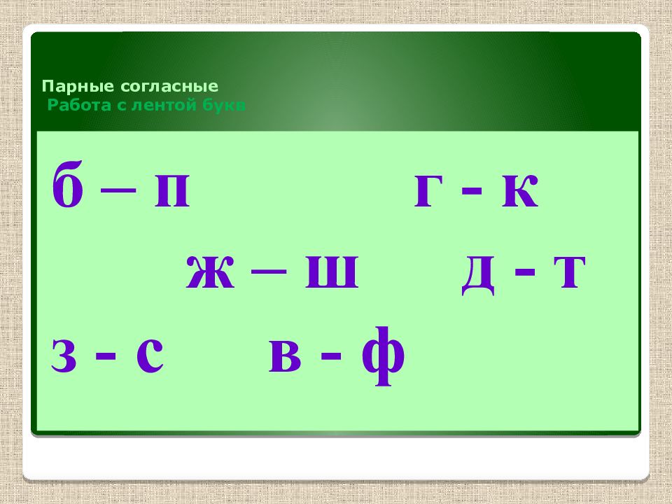 Презентация парная согласная