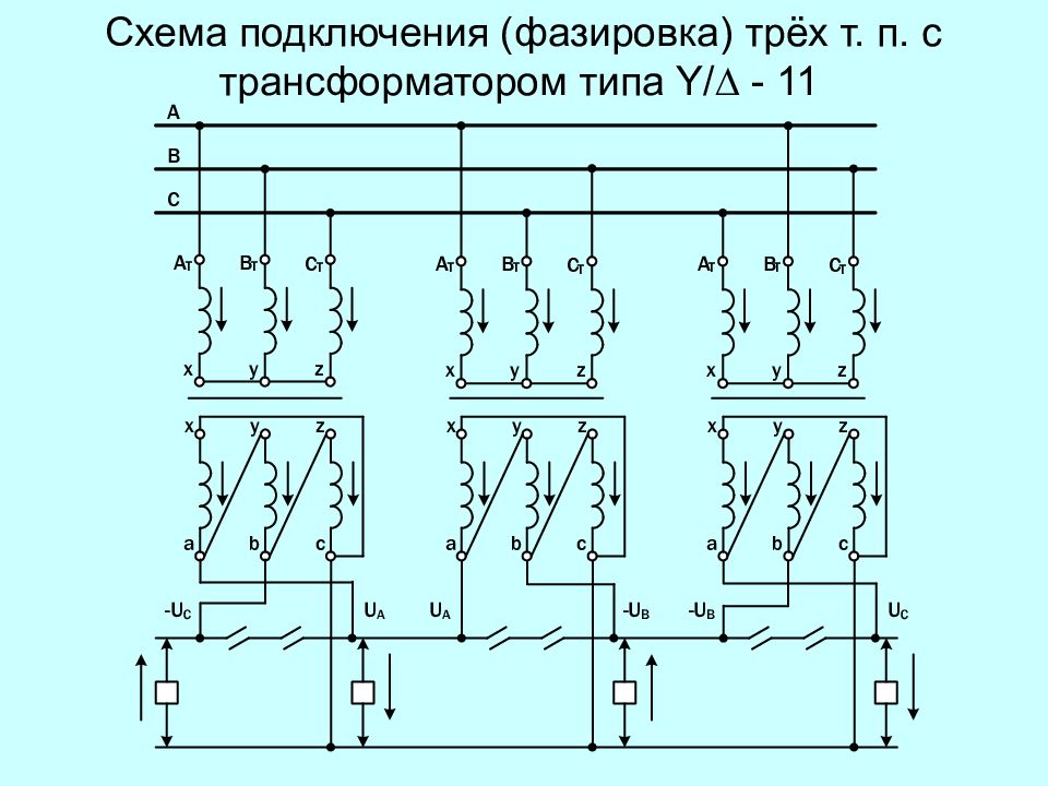 Схема подключения трансформатора к сети