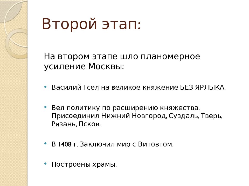 Идет этап. Этапы расширения нашей страны.