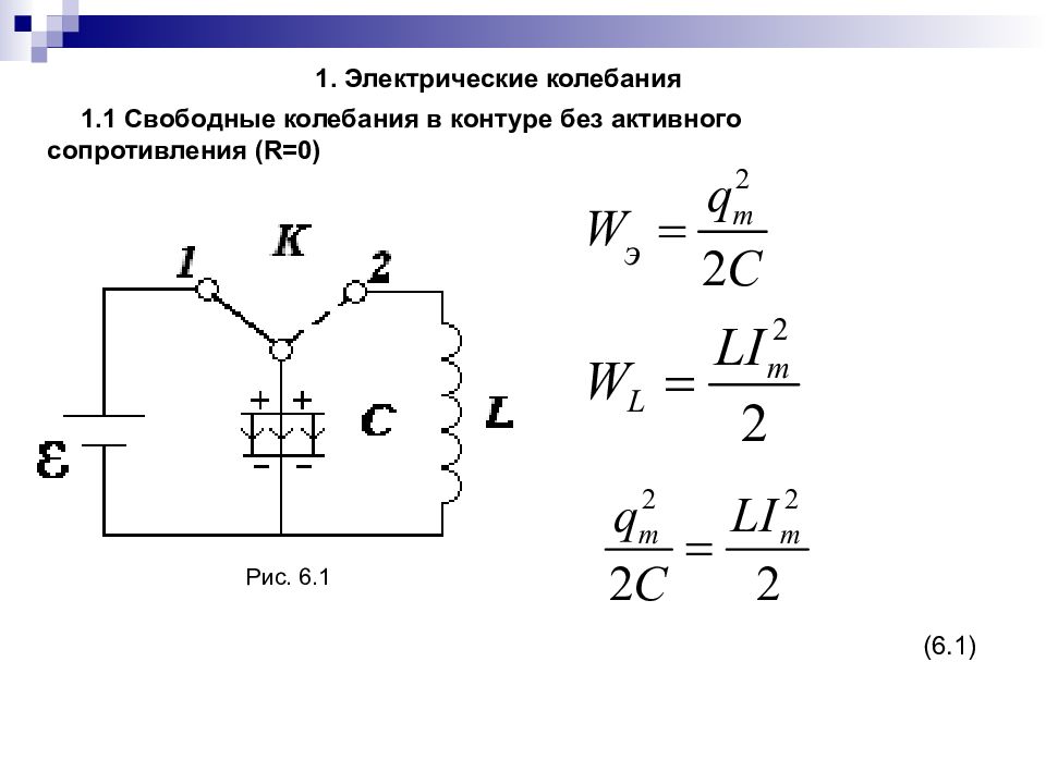 Сопротивление колебательного контура. Свободные электрические колебания в колебательном контуре. 1. Электрические колебания. Колебательный контур.. Колебательный контур без активного сопротивления. Активное сопротивление колебательного контура.