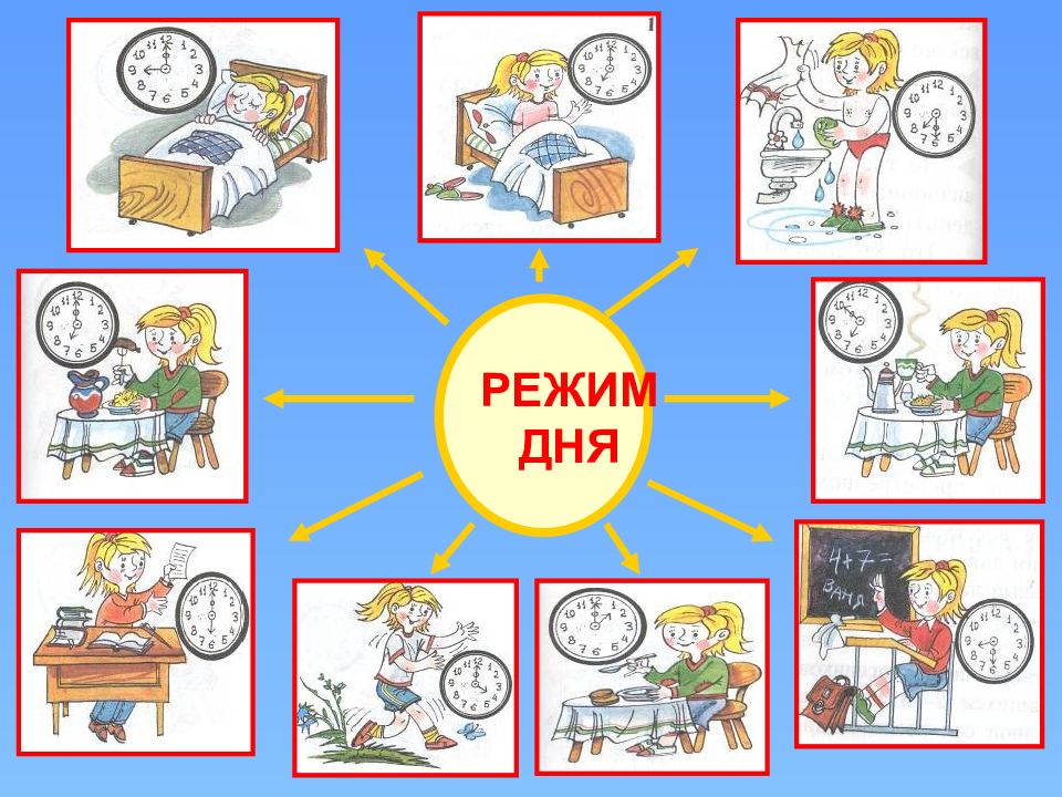 Распорядок дня школьника презентация